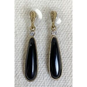 Vintage 1928 brand art deco faux onyx dangle earrings